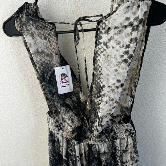 America & Beyond Snakeskin Beach Sheer Coverup Maxi Dress size small - Picture 8 of 10